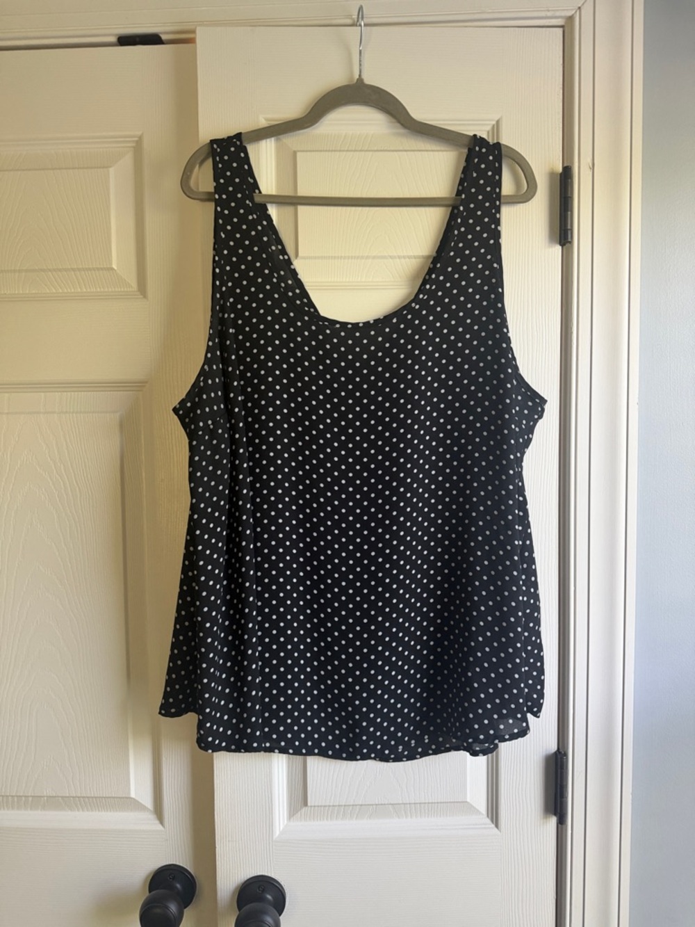 torrid Black Tank Top with White Polka Dots